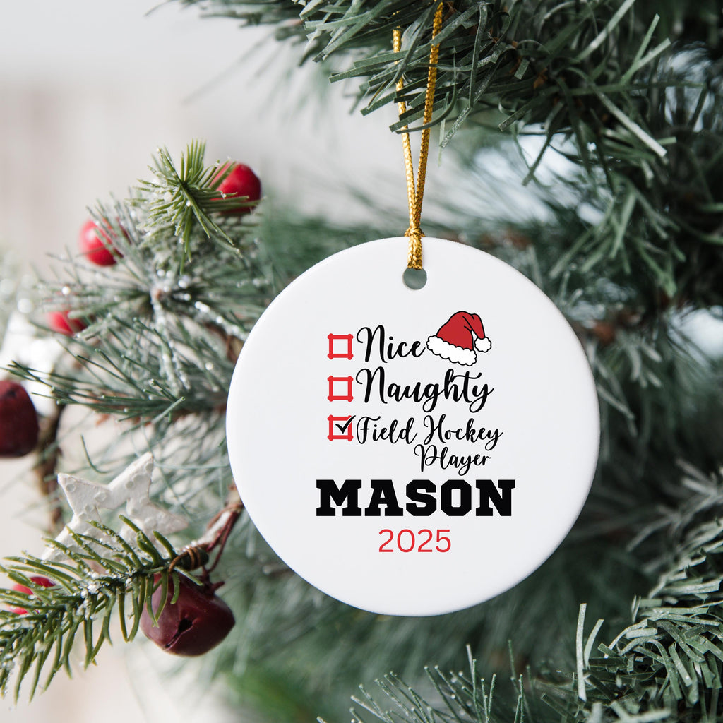 Field Hockey Ornament Custom Field Hockey Christmas Ornament Personalized Field Hockey Ornament Field Hockey Team Field Hocke