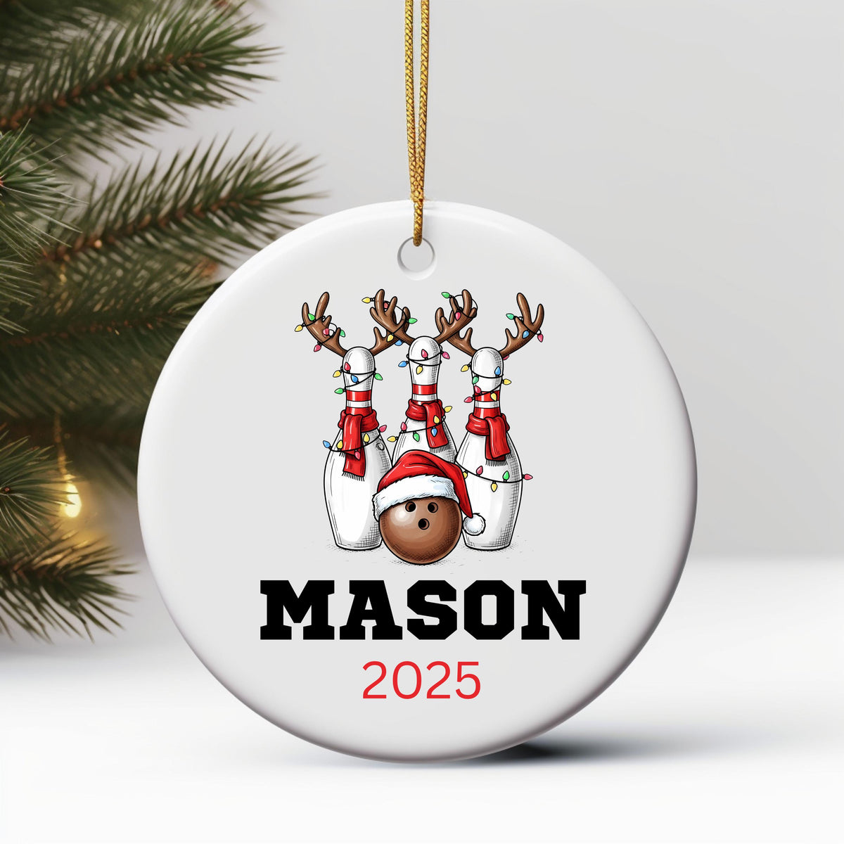 Personalized Bowling Christmas Ornament