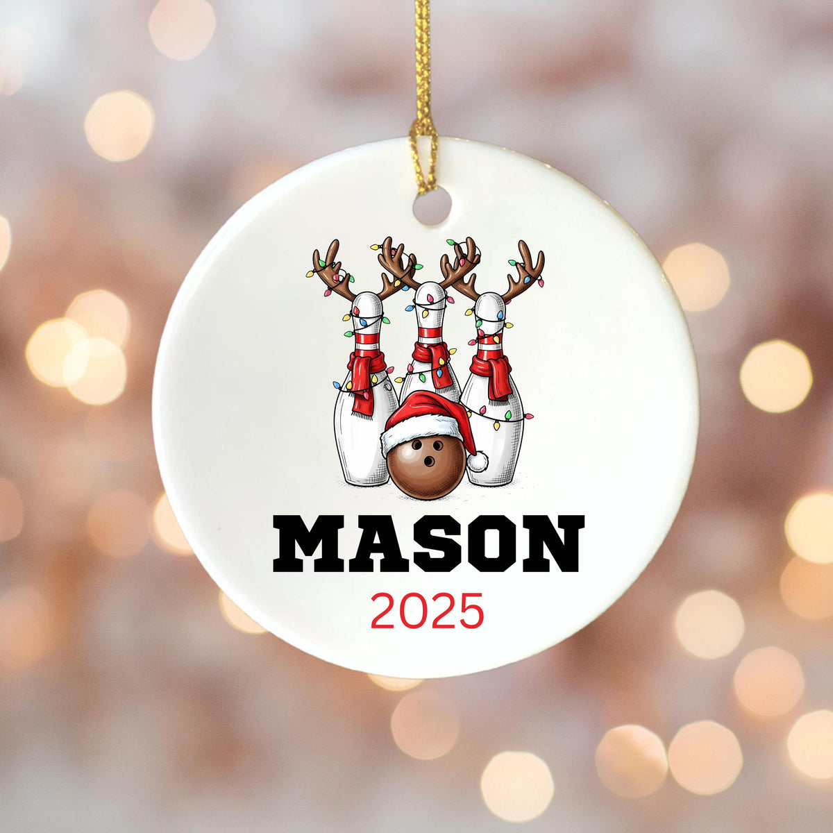 Bowling Ornament Bowling Christmas Ornament Personalized Bowling Ball Ornament Santa’s Favorite Bowler Gift Bowling Team Orna