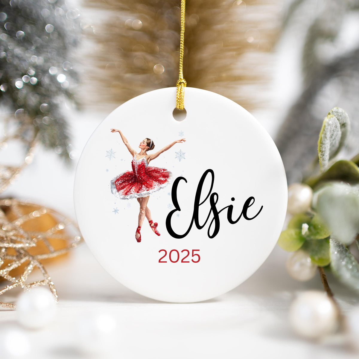 Girls Ballet Christmas Ornament Personalized Ballerina Ornament Custom Dance Ornament for Kids or Teens Gift for Dancer Balle