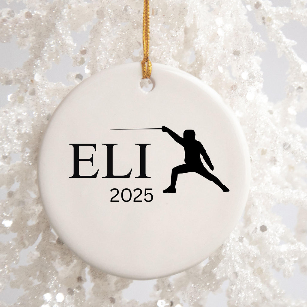 Personalized Fencing Ornament Fencer Gift Unique Sports Ornament Custom Fencing Team Ornament Graduation Gift Fencing Lover O
