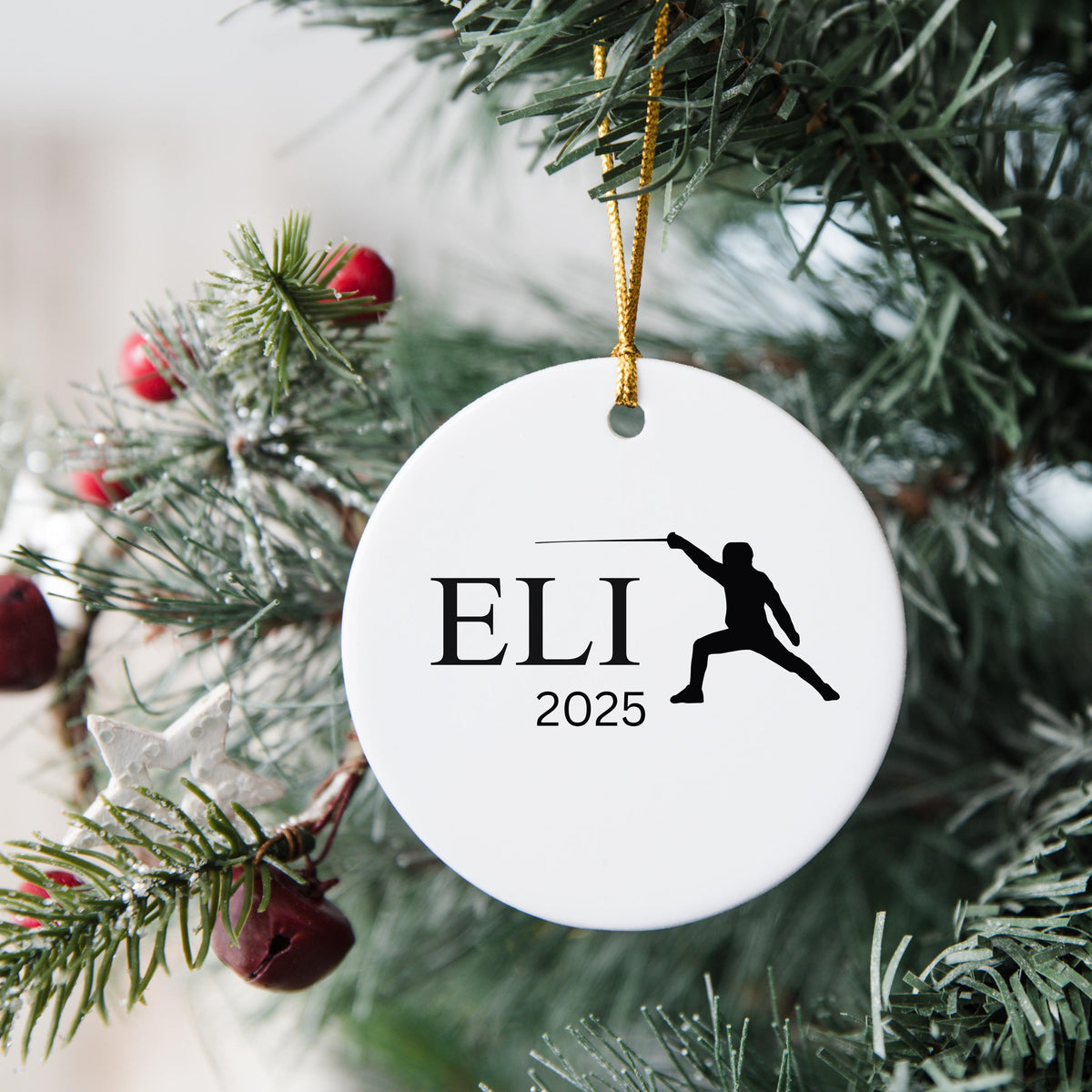 Personalized Fencing Ornament Fencer Gift Unique Sports Ornament Custom Fencing Team Ornament Graduation Gift Fencing Lover O