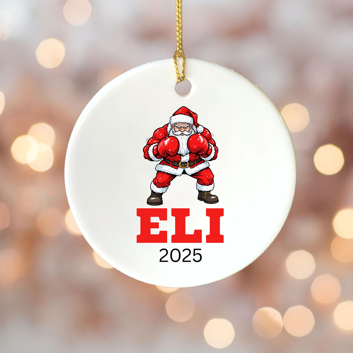 Personalized Boxing Christmas Ornament Boxing Gloves Inspirational Gift Sports Hobby Occupation Boxer Boxing Gamer Player Tre