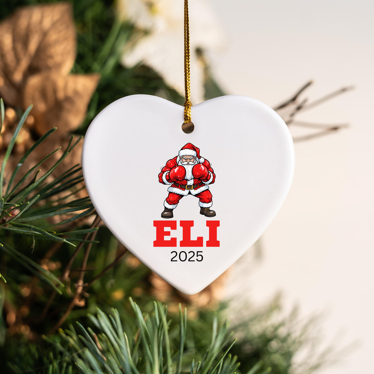 Personalized Boxing Christmas Ornament Boxing Gloves Inspirational Gift Sports Hobby Occupation Boxer Boxing Gamer Player Tre