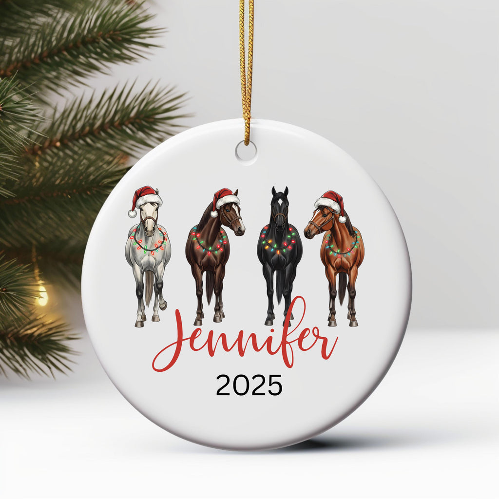 Horse Ornament Personalized Girl Horse Christmas Ornament Gift Riding a Horse Rider Christmas Ornament Custom Names Horse Lov