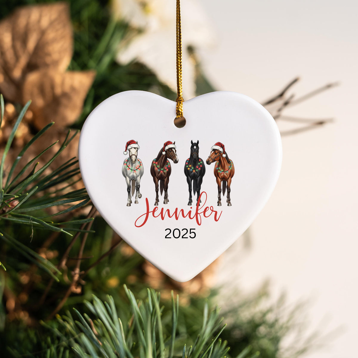 Horse Ornament Personalized Girl Horse Christmas Ornament Gift Riding a Horse Rider Christmas Ornament Custom Names Horse Lov
