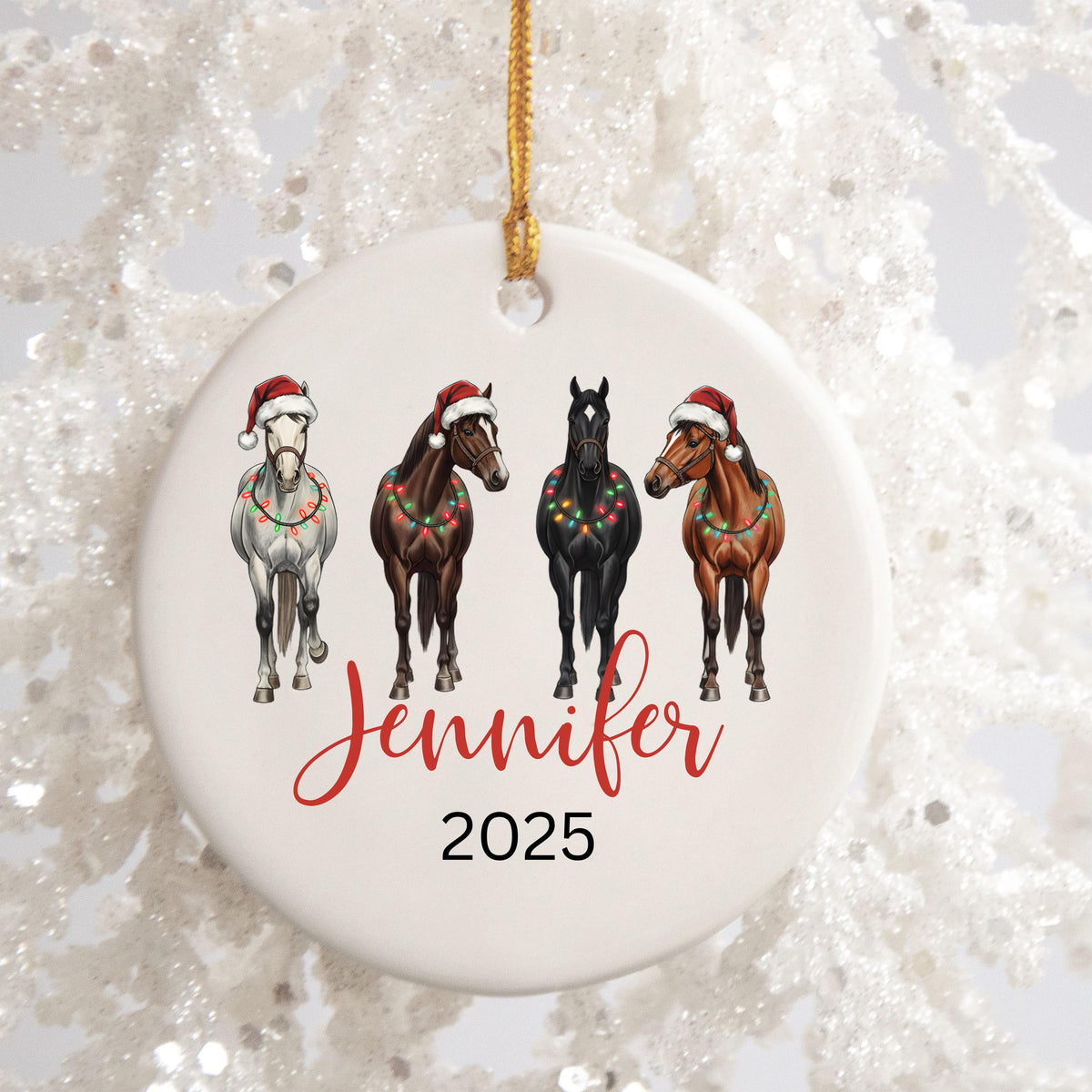 Horse Ornament Personalized Girl Horse Christmas Ornament Gift Riding a Horse Rider Christmas Ornament Custom Names Horse Lov