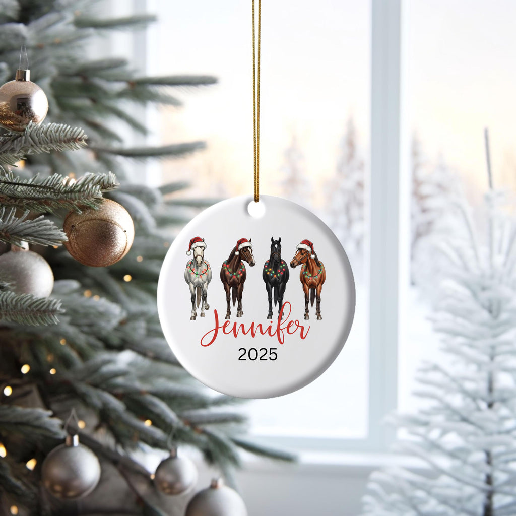 Horse Ornament Personalized Girl Horse Christmas Ornament Gift Riding a Horse Rider Christmas Ornament Custom Names Horse Lov