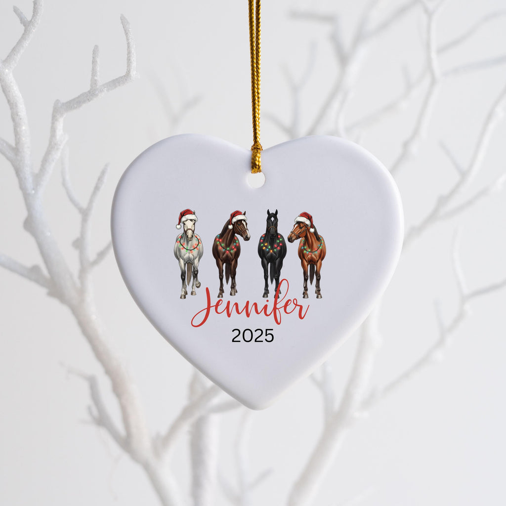 Horse Ornament Personalized Girl Horse Christmas Ornament Gift Riding a Horse Rider Christmas Ornament Custom Names Horse Lov
