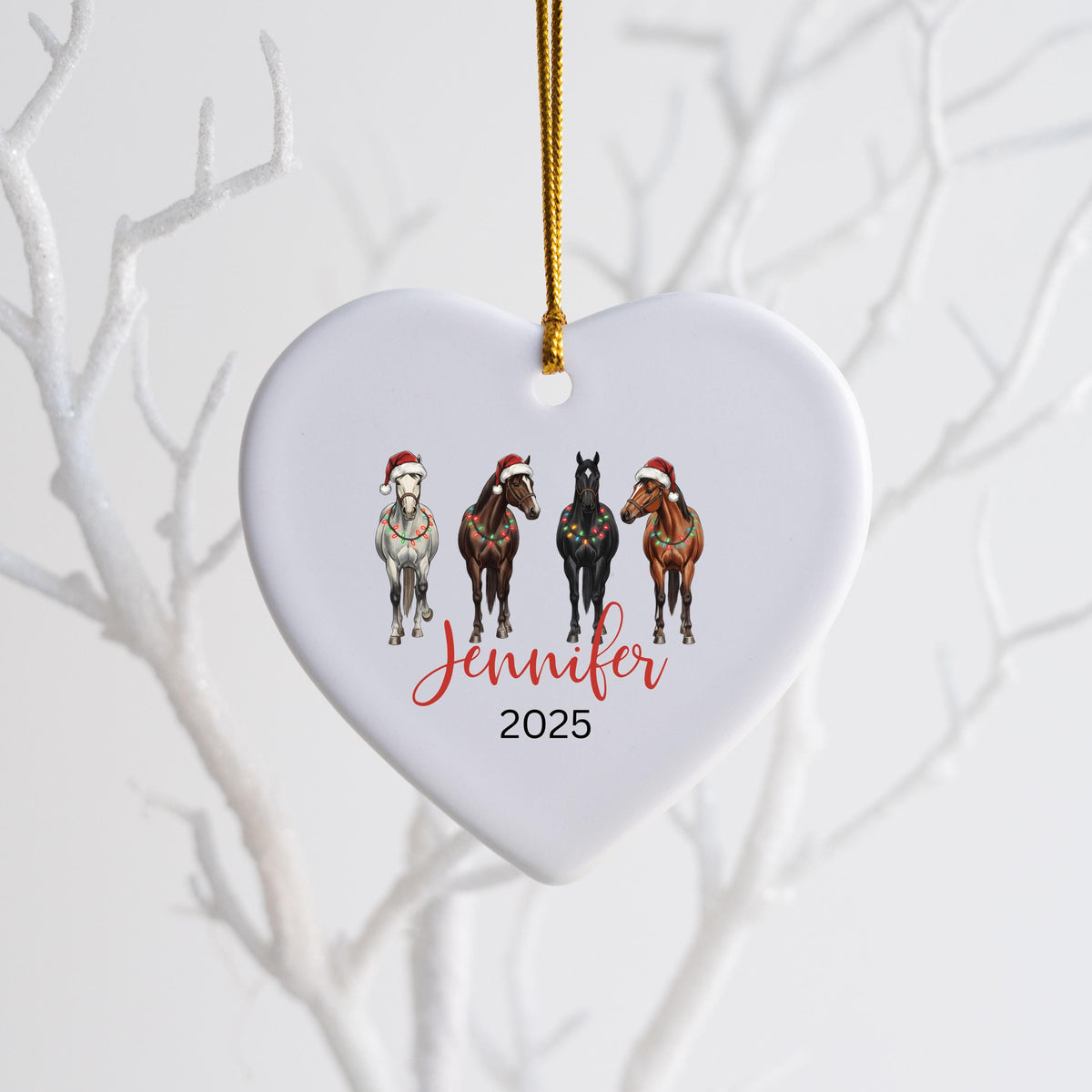 Horse Ornament Personalized Girl Horse Christmas Ornament Gift Riding a Horse Rider Christmas Ornament Custom Names Horse Lov