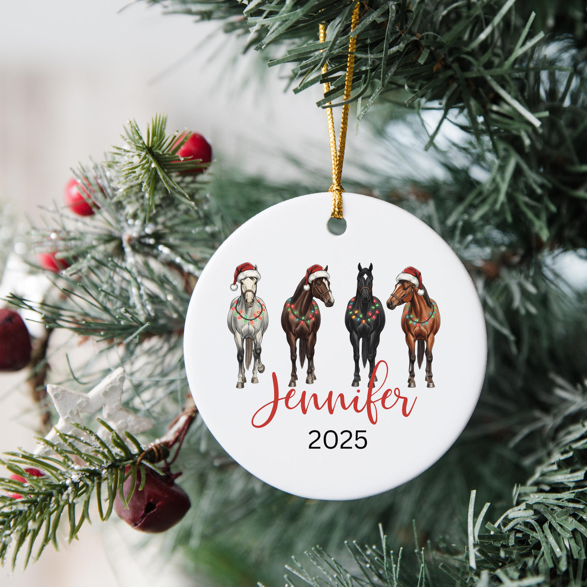Horse Ornament Personalized Girl Horse Christmas Ornament Gift Riding a Horse Rider Christmas Ornament Custom Names Horse Lov