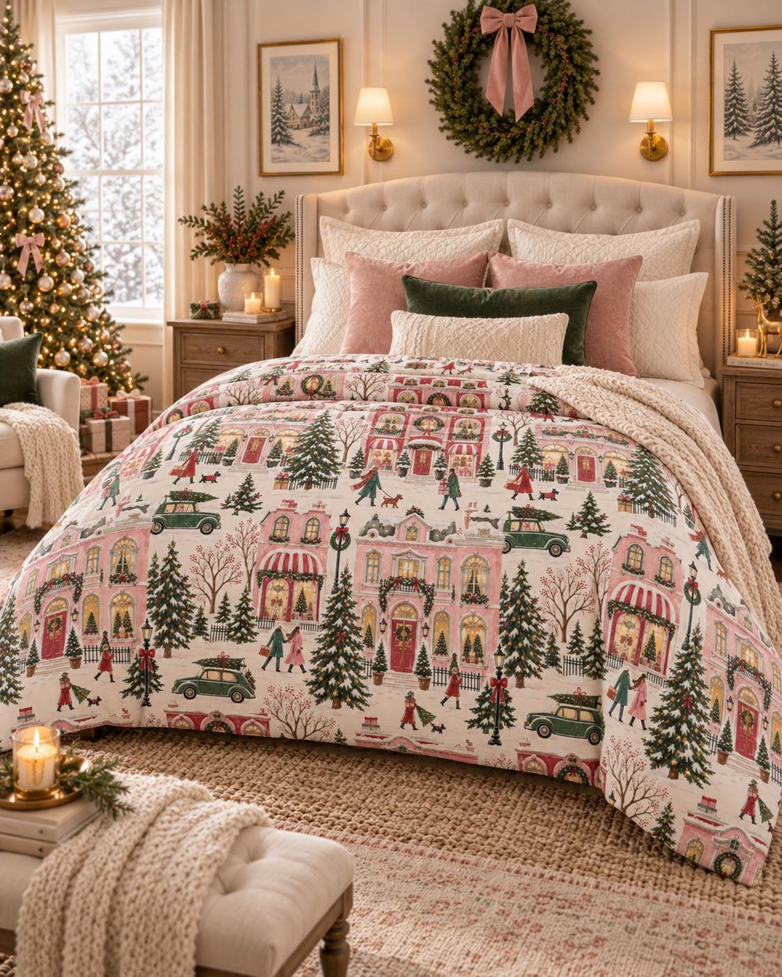 Nostalgic Christmas Village Comforter