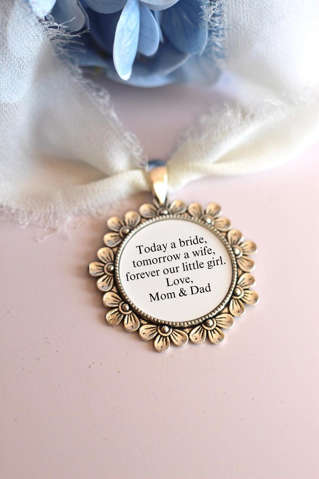 Personalized Daughter Wedding Day Bouquet Charm