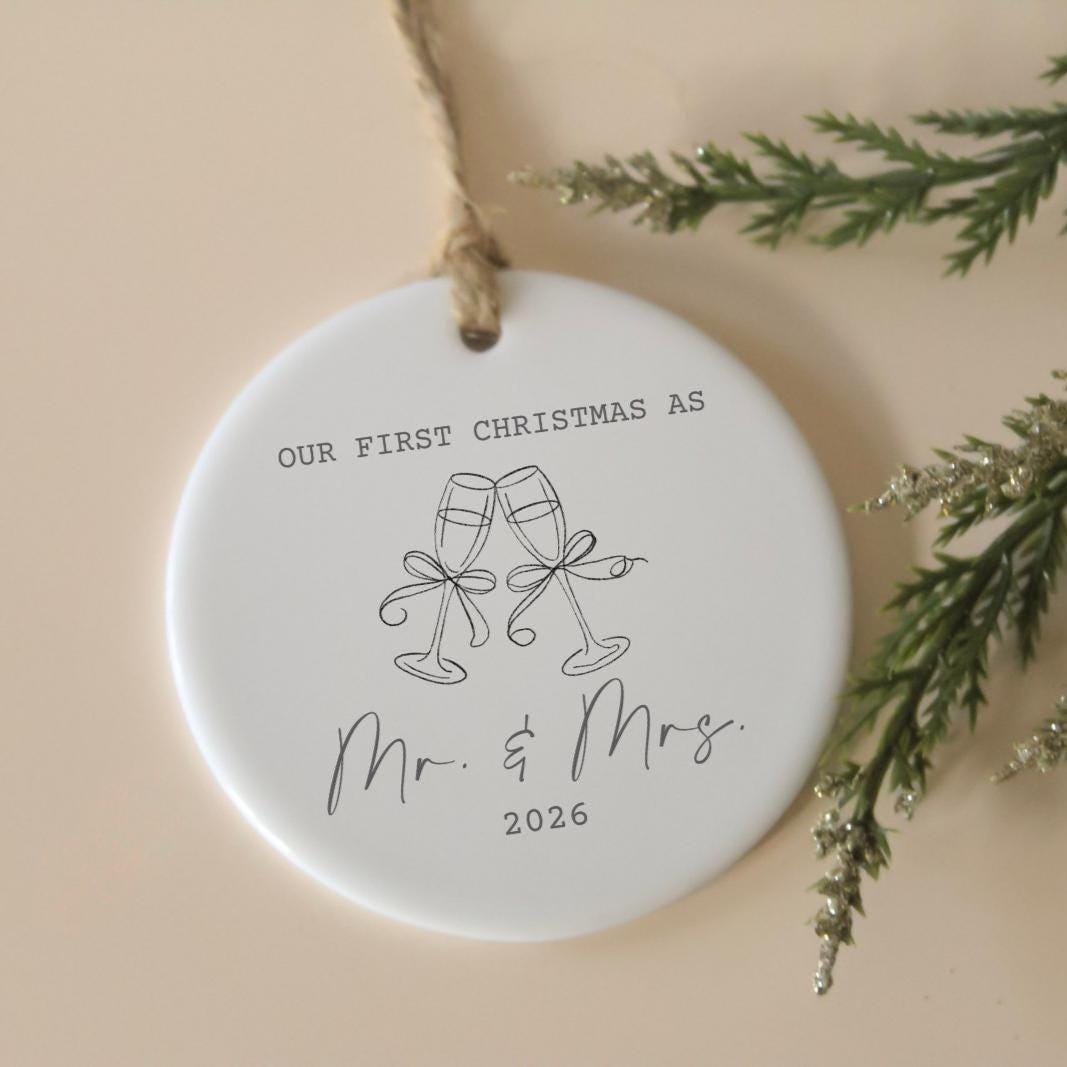 Personalized First Christmas as Mr & Mrs Ornament