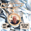 Personalized Memorial Photo Brooch for Bridal Bouquet