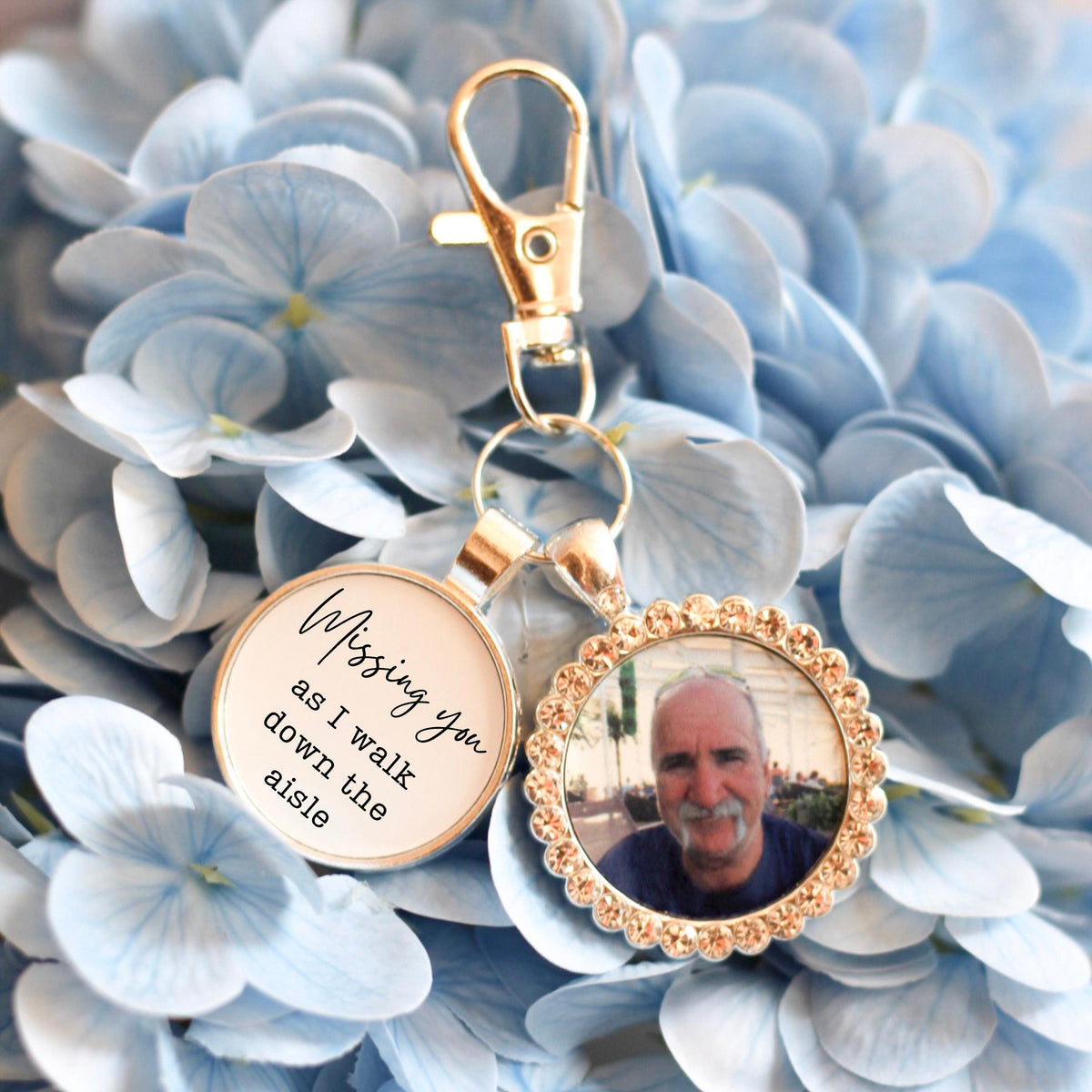 Personalized Photo Bouquet Charm for Bride