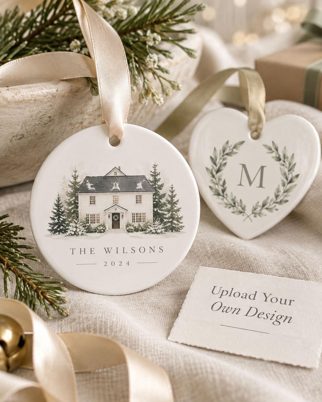 Upload Your Own Design Ornament mockup
