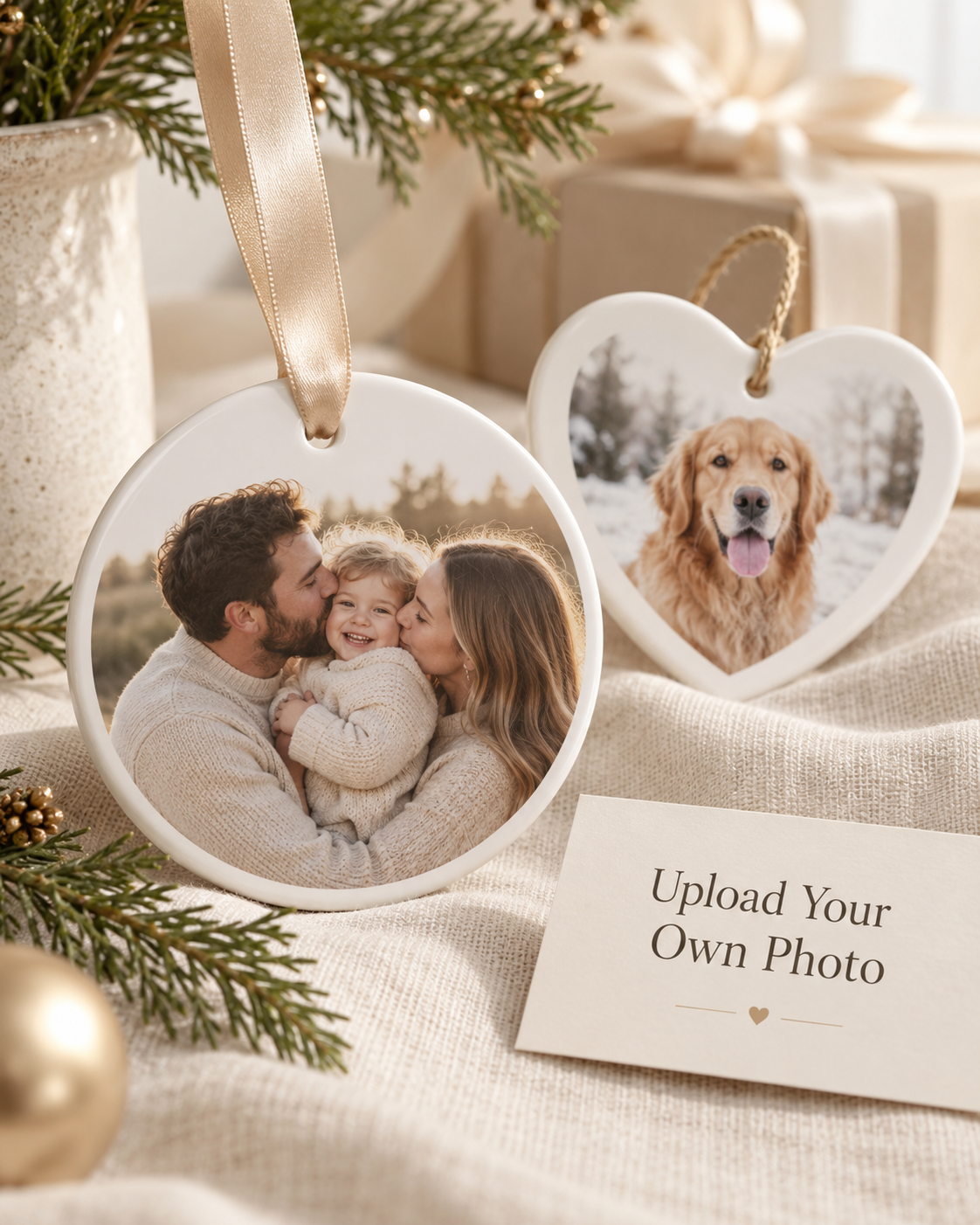 Upload Your Own Photo Ornament mockup